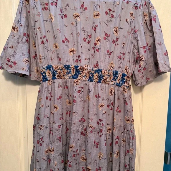 Free People Floral Dress in Gray and Blue - Picture 7 of 8